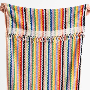 Pompom Zickzack Türkisches Badetuch Handgewebt, 35x68 Zoll - Product Image 5