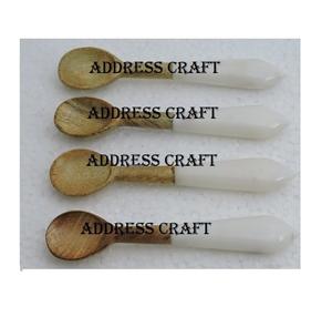 Juegos de cucharas de cena con mango de madera y resina de diseño moderno, juegos de cucharas para fiesta de cumpleaños, uso de boda, juego de cubiertos de último estilo - Product Image 1