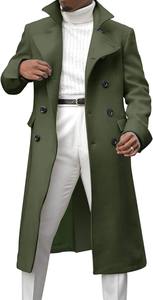 Abrigo largo de cuero marrón Vintage para hombre, tendencia de moda atemporal, perfecto para invierno, prendas de vestir exteriores clásicas y duraderas para hombre - Product Image 2