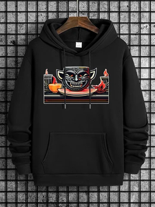 Sudadera con capucha de moda urbana para hombre, poliéster/algodón, forro polar, invierno, cómodo, transpirable, ecológico, estampado en relieve - Product Image 2