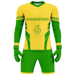 Conjuntos de portero con logotipo impreso de alta retención de aire con uniforme de sublimación de manga completa de fútbol de Pekín personalizado - Product Image 4