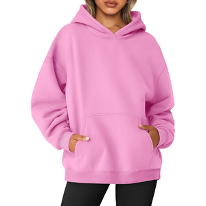 Sudadera con capucha con cremallera negra de algodón 100% para mujer, holgada, holgada, con hombros caídos, antiarrugas, cuello largo de invierno con capucha - Product Image 5