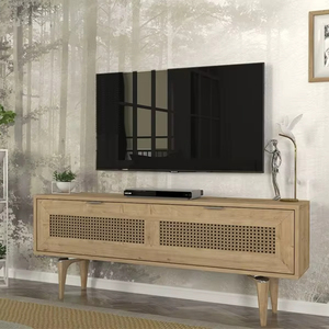 Meuble TV de luxe Sirona, design moderne saphir-hazeran, best-seller pour les hôtels, les salons et les salles à manger, panneau en bois aggloméré exclusif - Product Image 1
