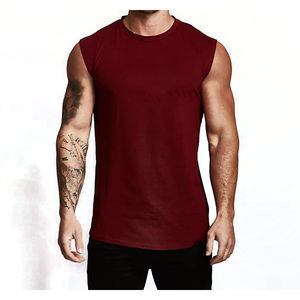 100% camiseta sin mangas de Fitness de alta calidad para hombre, camiseta sin mangas con estampado Digital personalizado, ropa deportiva, camiseta sin mangas de entrenamiento OEM - Product Image 2