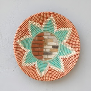 Espejos de hierba marina natural para dormitorio, espejo de paja de hierba marina tejido a mano, esencial para el tocador - Product Image 4