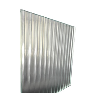 4mm-10mm Safety Tempered Glass Panels with Fluted Ribbed Pattern <b>for</b> Industrial Decoration Shower Room Partitions and Doors - Product Image 1