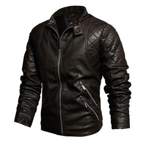 Veste en cuir PU personnalisée OEM grande taille pour hommes Veste en faux cuir pour hommes Vestes pour hommes - Product Image 1