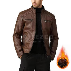 Chaqueta de Invierno de Cuero Marrón para Hombre, Estilo Moderno, Ajustada, de Moda Urbana, Fabricada por un Fabricante de Ropa Exterior - Product Image 2