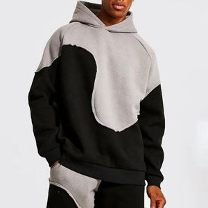 Impresión personalizada streetwear joggers chándales hombres color bloque invierno peso pesado dos tonos tecnología polar chándal - Product Image 3