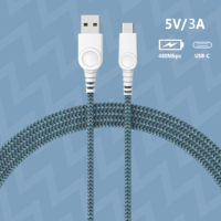 Cable de Carga USB 2.0 de 6 Pies, USB-A a Tipo-C, con Cubierta de Nailon Trenzado, 15W, para Teléfono Móvil y Auriculares, Conductor de Cobre Puro