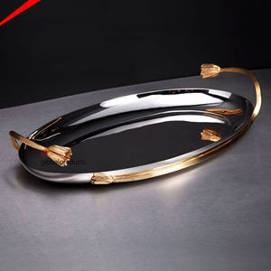 ชามสแตนเลสทรงกลมสำหรับตกแต่งบ้าน,ถ้วยมีหูจับสีทองทำจากโลหะ - Product Image 4