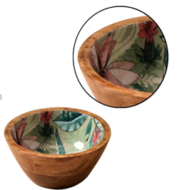 Cuenco de cerámica Natural de alta calidad, laca de grado alimenticio con esmalte estampado Floral exterior marrón, accesorio de comedor de cocina - Product Image 2