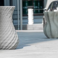 Pot de fleur rond imprimé 3D, plante géométrique, jardin extérieur, vente en gros