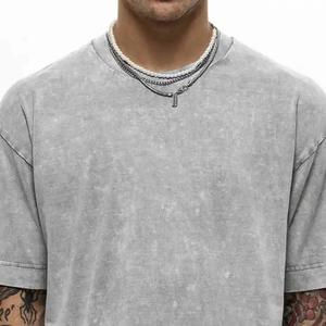 Acid Wash Oversized T Shirt 100% Cotton Vintage Washed Tee Blank Streetwear O Neck Short Sleeve for Men Acid Washed Shirts - Product Image 2