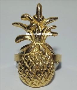 Anneaux de serviette de conception orientale ornée citrouille coulée en métal pour les fêtes élégantes en gros porte-anneau de serviette en fer fini argent - Product Image 4