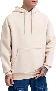 Sudadera con capucha para hombre, sudadera de lana de algodón liso, hombro caído, logotipo personalizado, ropa de calle de gran tamaño, ajuste informal de invierno - Product Image 6