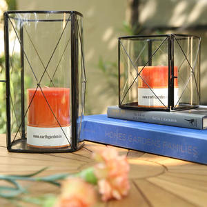 Boîte de pilier de bougie ouragan en verre plié en métal fait à la main support votif conception personnalisable impression de découpe pour la maison de mariage - Product Image 4