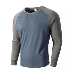T-shirt raglan pour hommes à manches longues, confortable, en coton, couleur contrastée, élégant, imprimé sur mesure par OEM, fabricant de vêtements du Bangladesh - Product Image 4