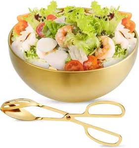 Moderno y Lujoso Tazón Redondo de Aluminio Dorado para Servir Aperitivos y Frutas - Product Image 3