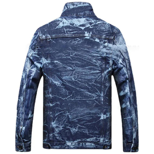 Traje vaquero de hombre superventas de moda directa, conjunto de dos piezas de fitness personalizado, chaqueta vaquera y pantalones vaqueros transpirables duraderos para hombre - Product Image 6