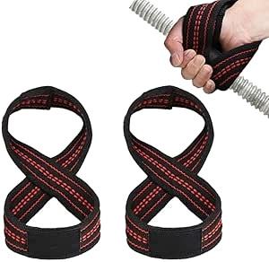 Neoprene <b>Weight</b> Lifting Figure 8 Straps Anti-Slip Adjustable Comfortable Deadlift Powerlifting Straps for Men Women Strength - Product Image 5