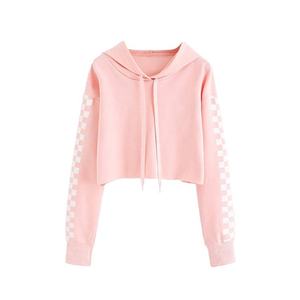 Sudadera Corta con Capucha para Mujer, Última Moda, Personalizada, 100% Algodón, Estilo Urbano, Lavada, Lisa, Corta, para Invierno, Verano y Otoño - Product Image 1