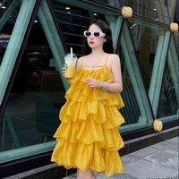 Robe décontractée de Style doux pour femmes jupe à plusieurs niveaux emballage personnalisé 100% lin solide lavable prix raisonnable fabriqué au Vietnam