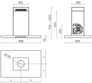 Chất Lượng Cao Ý Thiết Kế Thép Đảo Mui Xe 90X60 Cm Lea Isola Drydrop Phạm Vi Mui Xe Cho Nhà Bếp Chúng Tôi Cắm Mỏng Cài Đặt - Product Image 2