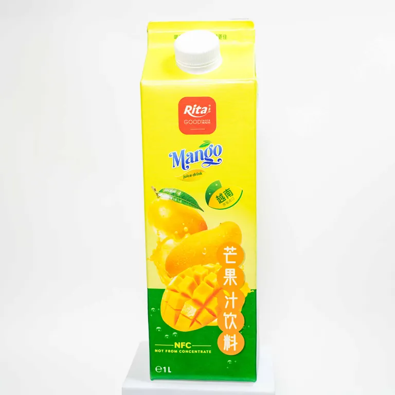 Fabricante OEM con sede en Vietnam caja de papel de 1 litro con etiqueta de diseño gratis para la fábrica moderna de bebidas de jugo de mango