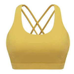 Soutien-gorge de sport rembourré pour femme, idéal pour la gym, la course, le yoga, le fitness, avec maille respirante et bretelles réglables, fermeture avant, écologique - Product Image 1