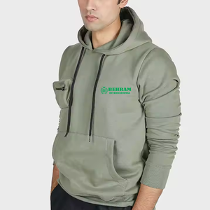 Sweat-shirts à capuche basiques vierges personnalisables avec logo frontal, unisexe, coupe classique, 100 % coton molletonné/éponge française, séchage rapide - Product Image 3