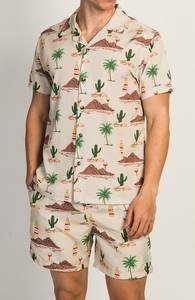 Wholesale Custom Men's Casual Beach <b>Shirt</b> Stand Collar Anti-Wrinkle Colourful Printed Design for <b>Resorts</b> - Product Image 3