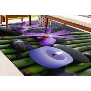 Tapis Zen Stones : Orchidée Violette Bambou, Tapis d'appoint Antidérapant, Tapis en Chenille - Product Image 3