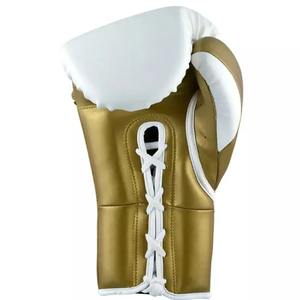 Guantes de boxeo de cuero de alta calidad de Color personalizado 2025, logotipo de seguridad deportiva estampado con cordones, característica de muñeca, el mejor producto nuevo, empuñaduras de mano - Product Image 3