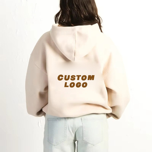 Sudadera con capucha holgada de gran tamaño con estampado de soplo de algodón pesado para mujer de alta calidad personalizada - Product Image 3
