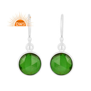 ต่างหูควอตซ์ไดออพไซด์ชุบโครเมียมแบบคู่ทำจากเงินแท้คุณภาพดีที่สุด925ละเอียดผู้ผลิตเครื่องประดับตามสั่ง - Product Image 1