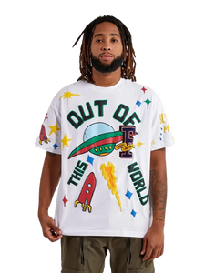 T-shirts en coton avec logo personnalisé impression 3D bouffante T-shirts graphiques grande taille pour hommes High Street T-shirt personnalisé poids lourd - Product Image 1