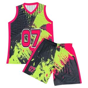 Maillot de basket-ball en polyester de haute qualité personnalisé ensemble de shorts d'été respirants pour jeunes taille plus Option XS adultes impression par sublimation - Product Image 6