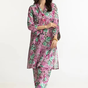 2025 meilleur Design traditionnel femmes été Salwar Kameez costume solide indien pakistanais Bollywood Style fête porter pelouse Shalwar - Product Image 1