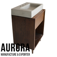Meuble-lavabo rectangle en béton à prix abordable personnalisé pour l'extérieur, mobilier d'extérieur, table en bois avec étiquette personnalisée Maison et jardin