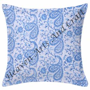 18x18 Inch Indian Wholesale Vintage Hand Block Print 100% Cotton Home Decorative Sofa Bohemian <b>Cushion</b> Cover - Product Image 1