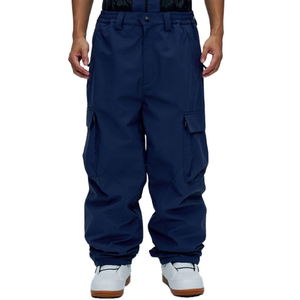 Pantalon de ski noir imperméable pour homme, pantalon cargo de snowboard chauffant, jambe large, coupe ample, streetwear, fermeture éclair -Tex - Product Image 1