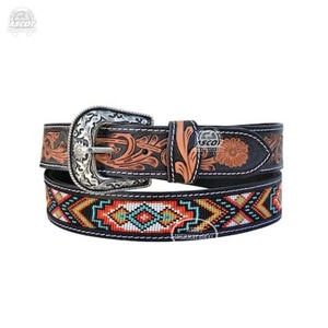 Cinturones de cuentas de cuero genuino de diseño Premium de tendencia para hombres con diamantes de imitación accesorios de moda al por mayor - Product Image 3