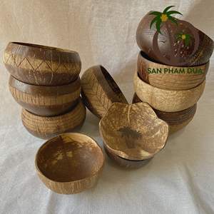 Cuencos de cáscara de coco con logotipo personalizado, cuencos de cáscara de coco para ensalada, juego de vajilla de VIETNAM, venta al por mayor, alta calidad - Product Image 5