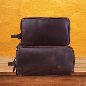 Portable Genuine <b>Leather</b> <b>toiletry</b> <b>Bag</b> for Carring Daily Essentials While Traveling - Product Image 3