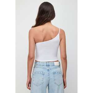 Blusa Corta Casual con Tirantes y Manga Corta con Logotipo Frontal - Product Image 5