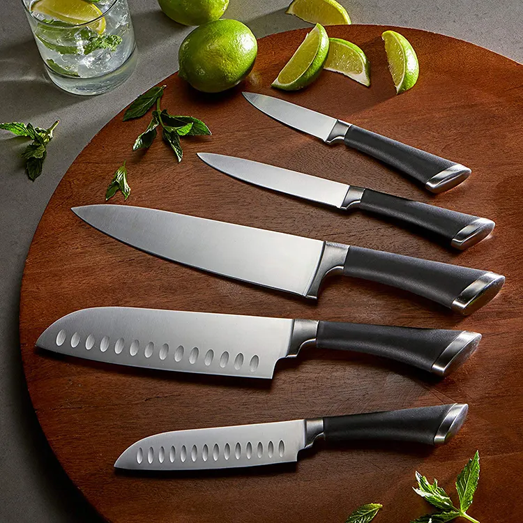Ensemble de couteaux en acier inoxydable de 15 pièces pour un nettoyage et un entretien faciles du couteau de chef outil de coupe de haute qualité
