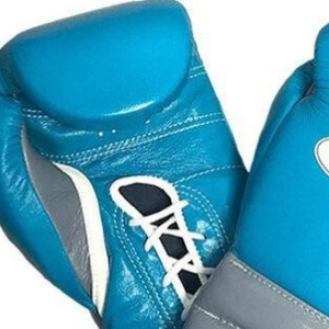 Gants de boxe à lacets Winning Bleu ciel Gris Cuir véritable Gants de boxe professionnels pour l'entraînement et le sparring 8oz 10oz 12oz 14oz 16oz - Product Image 3