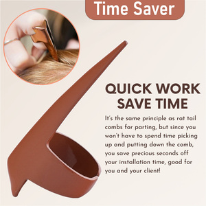 Venta al por mayor herramientas de trenzado de cabello trenza ayuda dedo separación para rizar estilo extensión de cabello anillo uñas dedo anillo de Metal para el cabello - Product Image 4