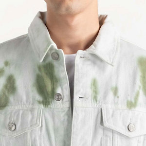 Chaqueta vaquera de algodón estampada con estilo para hombre, estilo callejero, calidad premium con lavado medio y color desteñido - Product Image 3